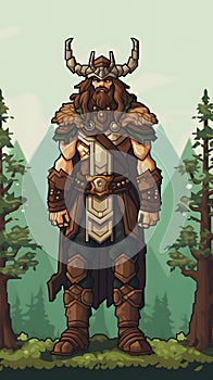 Pixel art druid character