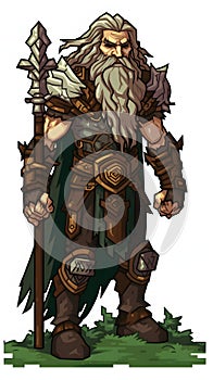 Pixel art druid character