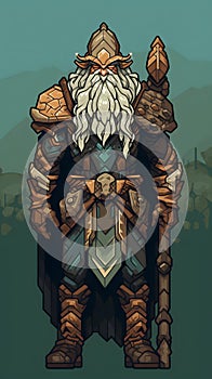 Pixel art druid character