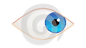 Pixel art Eye looking around - Looping animation.
