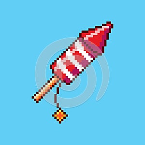 Pixel art Firework Rocket game asset design photo