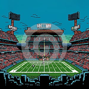 Pixel Art Football Stadium: A Pop Art-inspired Neogeo Masterpiece