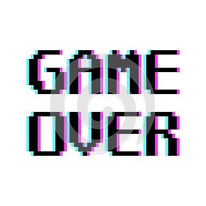 Pixel art game over for concept design. Old design. Pixel art. digital art design. Vector illustration. stock image.