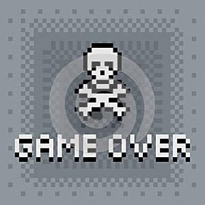 Pixel art game over sign