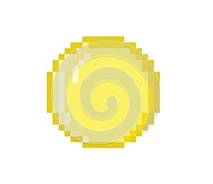 Pixel art golden coin illustration