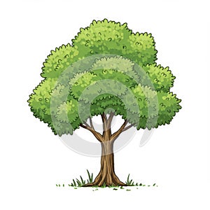 Pixel Art Green Tree Illustration