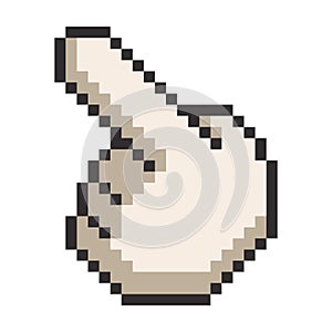 Pixel art hand cursor. Retro style pointer vector illustration.