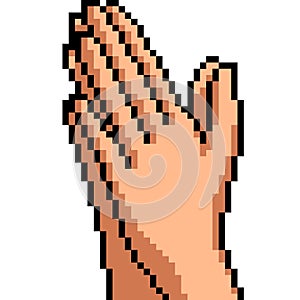 Pixel art hand sign beg
