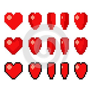 Pixel art heart animation