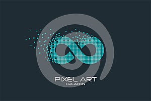 Pixel art of the infinity logo.