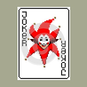 Pixel Art Joker playing card