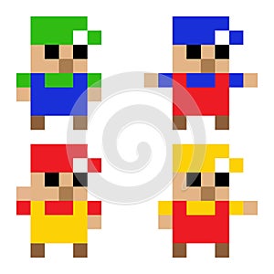 Pixel art little characters