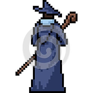 pixel art mage wizard back