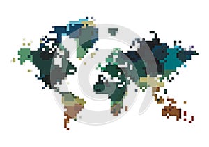 Pixel art map. Vector illustration decorative design