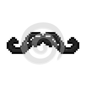 Pixel art moustache graphic design sticker