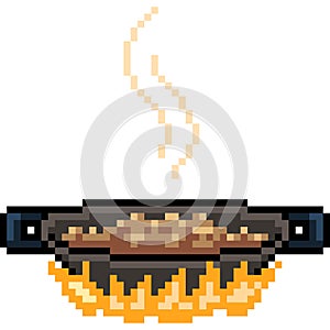 pixel art pan cook kitchen