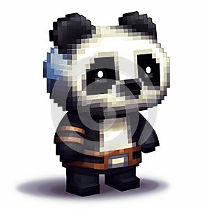 Pixel Art Panda: A Cute Minecraft Character With Shiny Eyes