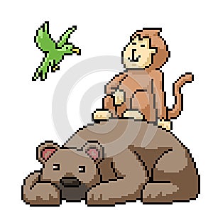 Pixel art peachful animal friend photo