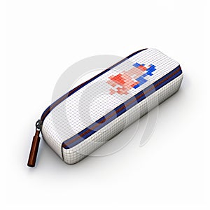 Pixel Art Pencil Case Stock Illustration With Photorealistic Rendering
