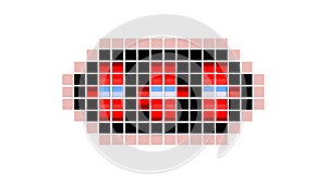Pixel Art Red Grid Abstract Pattern, vector design Generative AI