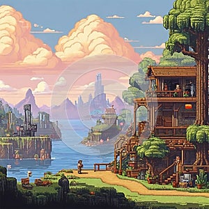 Pixel art reminiscent of classic retro games