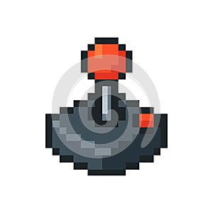 Pixel Art Retro Video Game Joystick Controller Vector Illustration