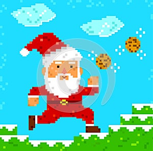 Pixel art Santa Clause