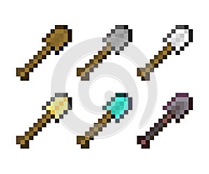 Pixel Art of a set of Shovels.