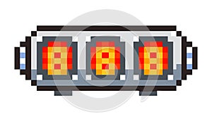Pixel Art Seven-Segment Digital Display 888, vector design Generative AI