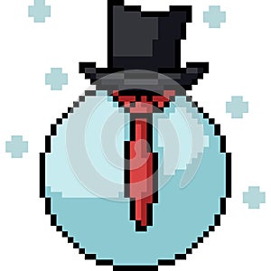 pixel art snowball tophat necktie