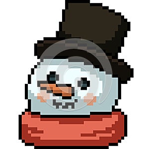 pixel art snowman head tophat