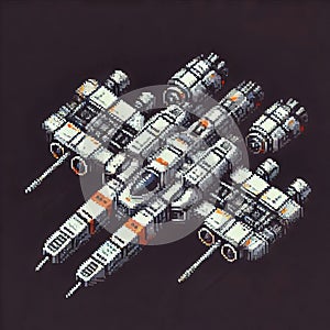 Pixel Art Space Dreadnought
