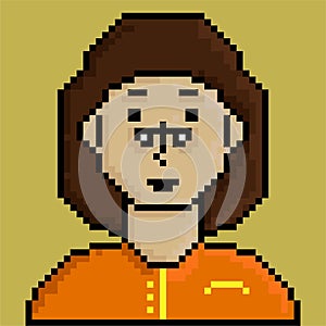 Pixel art style people character illustration