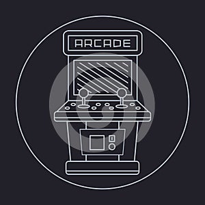 Pixel art style simple line drawing of arcade