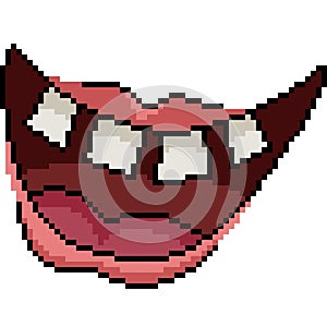 pixel art of ugly mouth laugh