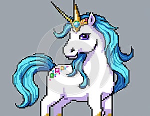 pixel art, unicorn, fantasy, magical, creature, photo