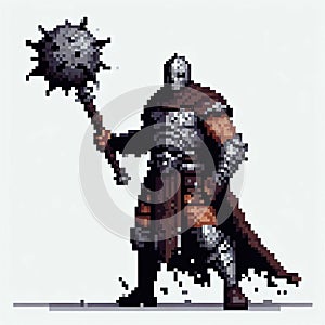 Pixel Art Dark Warrior