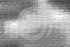 Pixel background with bitmap pattern. Computer arcade game dotted gradation effect. Vector noisy gradient backdrop