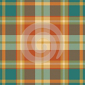 Pixel background vector design. Modern seamless pattern plaid. Square texture fabric. Tartan scottish textile. Beauty color madras