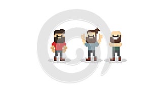 Pixel bearded man character.8bit.