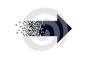 Pixel black arrow on white background