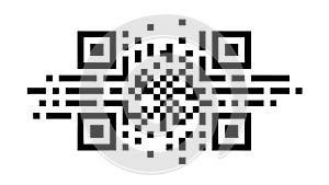 Pixel Burst QR Code Digital Dynamic, vector design Generative AI