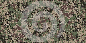 Pixel camouflage for a soldier army uniform. Modern camo fabric design. Digital military vector background