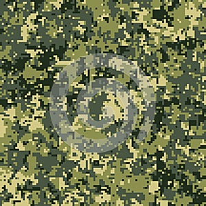 Pixel camouflage for a soldier army uniform. Modern camo fabric design. Digital military vector background