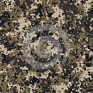 Pixel camouflage for a soldier army uniform. Modern camo fabric design. Digital military vector background