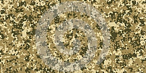 Pixel camouflage for a soldier army uniform. Modern camo fabric design. Digital military vector background