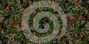 Pixel camouflage for a soldier army uniform. Modern camo fabric design. Digital military vector background