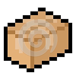 Pixel cardboard box - vector, isolated