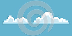 Pixel cloud icons simple design. vector