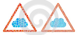 Spheric Dot Cloud Warning Icon Mosaic
